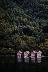 Boat houses in Norway (Flam)