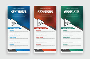 medical healthcare corporate roll up banner design template