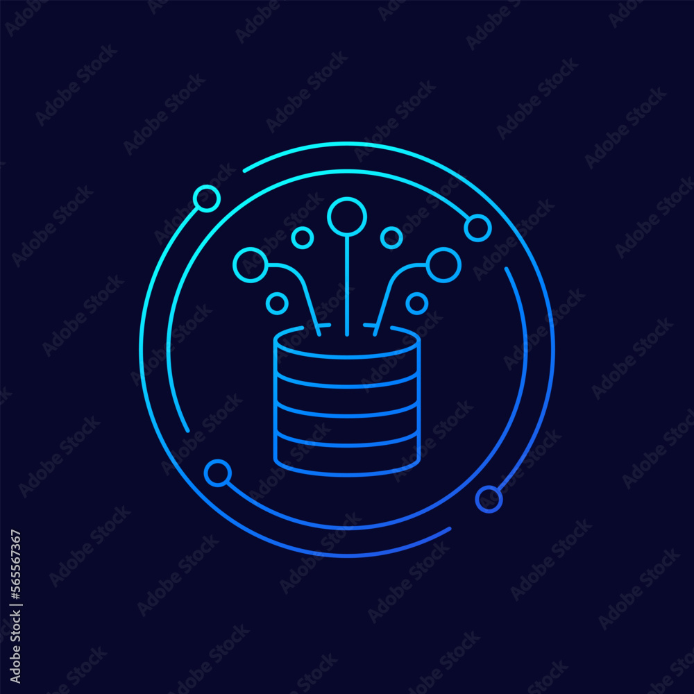 Canvas Prints data sources icon, linear design