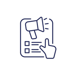 Digital marketing icon, line vector