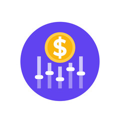 dynamic pricing, change price icon, vector