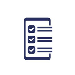 online survey icon with a phone on white