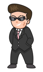 Obraz premium Cute Cartoon Japanese Yakuza Illustration