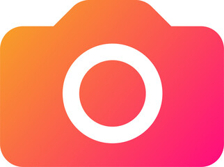 Camera icon in gradient colors. Foto signs illustration.