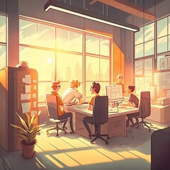 Fototapeta premium Brainstorming in the office, Generative AI