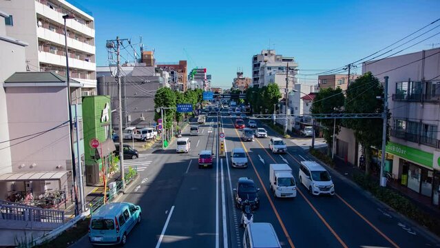 A timelapse of the traffic jam at the downtown street in Tokyo tilt