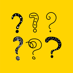Question mark vector set, sketch