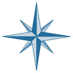 Obraz premium Wind rose compass. Navigation device with indication of the cardinal directions. Sign of vector nautical compass