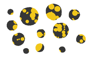 Elements for web design template. Gray spots with yellow spots. PNG pattern. Set of gray-yellow elements.