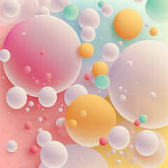 Abstract background with pastel bubbles. Generative AI.