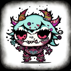 Fototapeta premium Funny Cute Monster Illustration [AI Generated]