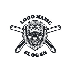 Moustache Lion Graphic Logo Design
