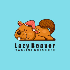 Lazy Beaver character mascot © Artmosfer