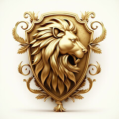 Lion crest isolated on white background