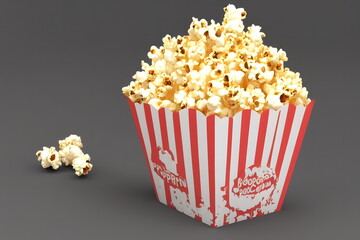 Illustration of popcorn, using Generative AI