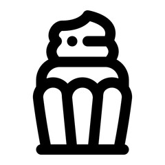 Cupcake Line Style Icon  vector design and illustration template