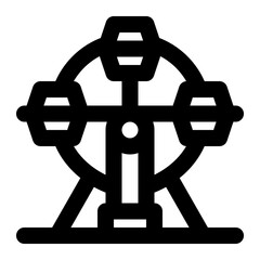 Ferris Wheel Line Style Icon  vector design and illustration template