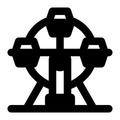 Ferris Wheel Glyph Style Icon  vector design and illustration template