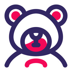 Bear Red Style Icon  vector design and illustration template