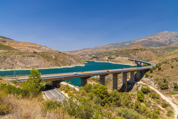 Fototapeta na wymiar water dam Rules (Embalse de Rules), Sierra Nevada, Andalusia, Spain