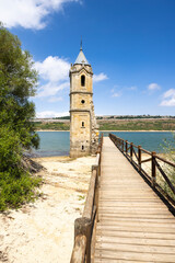 swamped church of San Roque near Villanueva de las Rozas, Cantabria, Spain