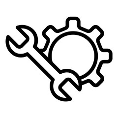 gear and tool outline icon