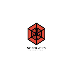 Fototapeta premium spider webs logo vector illustration template