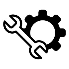 gear and tool solid icon