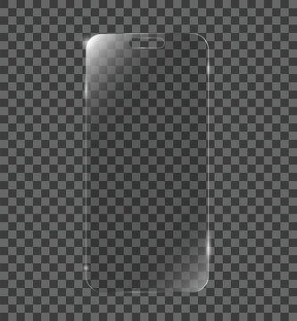 Screen protector or glass cover. Vector screen protector for phone