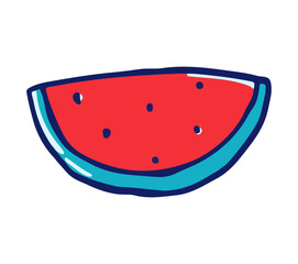 Watermelon doodle summer element