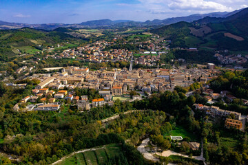 Fototapeta na wymiar Cagli in Italy Aerial View