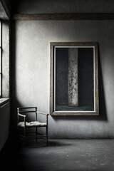 Fototapeta na wymiar Mockup art frame in Japanese aesthetic concept minimalist interior background, generative ai