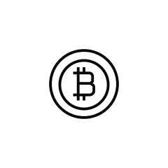 bitcoin currency, digital payment coin, internet banking, finance and money thin line icon. Linear vector illustration. Pictogram isolated on white backgroundfogmoney
