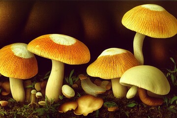Mushrooms are poisonous carefully wild nature forest abstraction, Generative AI