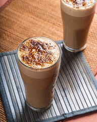 coffee latte in a glass