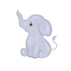 cute elephant animal watercolor