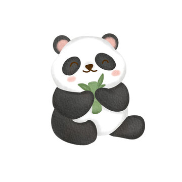 cute panda animal watercolor