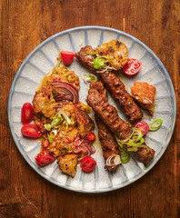 Cevapi with roasted eggplants pesto