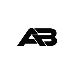 Letter AB simple logo design vector