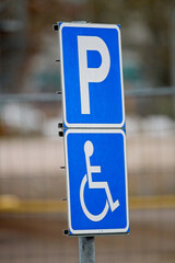 P-plate for disabled.
