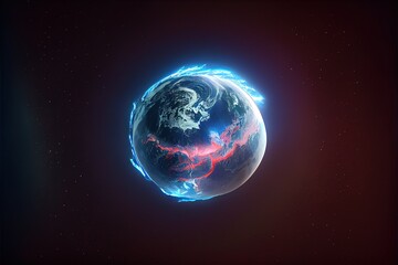 Earth with magnetic field