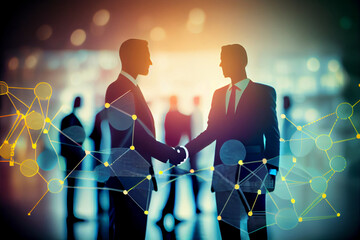 Nahaufnahme eines Händedrucks von Geschäftspartnern - Generative Ai