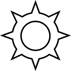 Settings vector icon line symbol with pointed tip like a sun