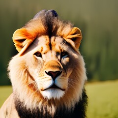 close up of a lion photo
