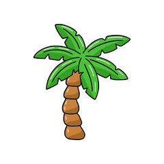 Tree palm beach resort summer vacation havaii island clipart weekend jungle cartoon vector illustration isolated on white background