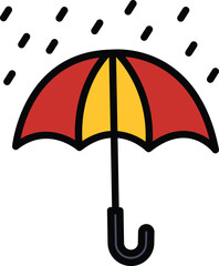 Rain Umbrella Vector Icon