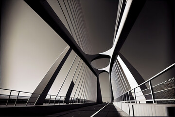 Suspension structure of modern bridge