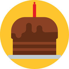 Chocolate Cake Vector Icon
