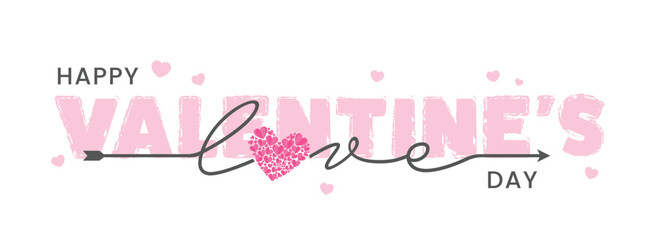 Obraz na płótnie Canvas Happy Valentine's Day Font Background With LOVE Word.