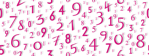 Seamless pattern of numbers of different sizes. Illustration for texture, textiles, banners, simple backgrounds and creative design